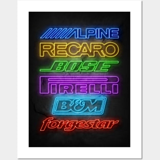 Neon Car Sponsors Posters and Art